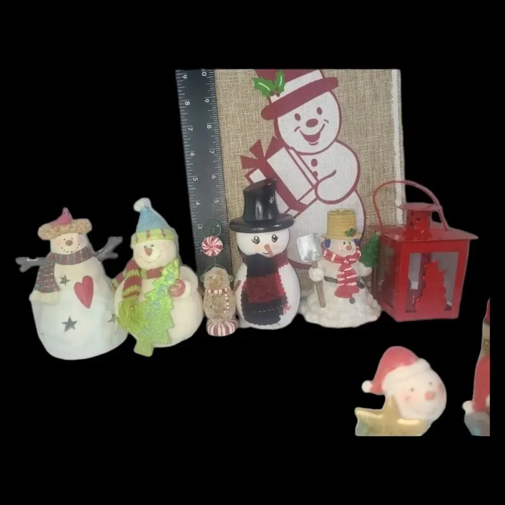 Large Lot New& Vintage Snowman Themed Christmas Decor Hallmark, Selvestri & more